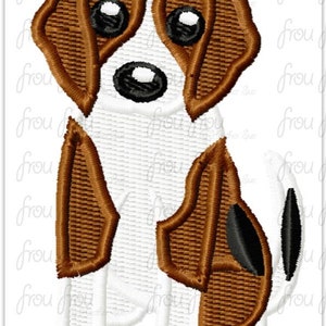 Beagle Dog Digital Embroidery Design Machine Filled and Applique 216 image 3