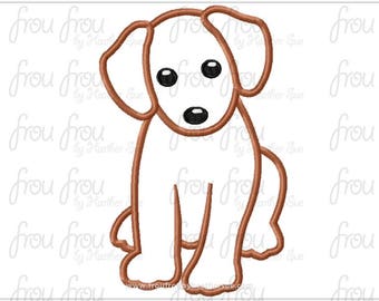 Lab hond digitale borduurwerk Design Machine Applique 4"- 6 x 10"