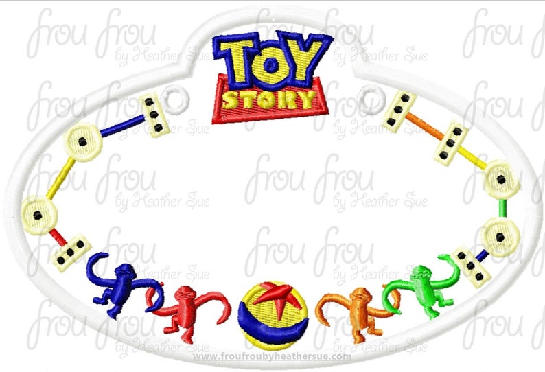 Digital Embroidery Design Machine Applique Stroller Name Tag Toy Movie Land IN THE HOOP Project 416 image 2