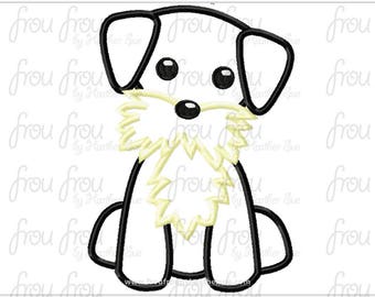 Schnauzer Dog Digital Embroidery Design Machine Applique 4"-6x10"