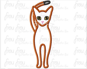 Abyssinian House Cat Digital Embroidery Design Machine Filled and Applique 2.5"-16"