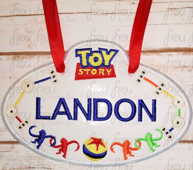 Digital Embroidery Design Machine Applique Stroller Name Tag Toy Movie Land IN THE HOOP Project 416 image 1