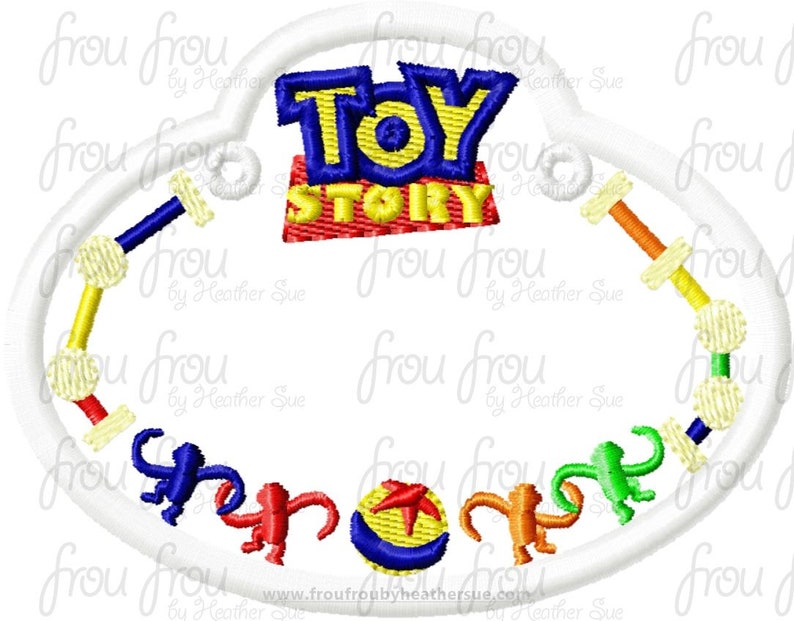 Digital Embroidery Design Machine Applique Stroller Name Tag Toy Movie Land IN THE HOOP Project 416 image 3