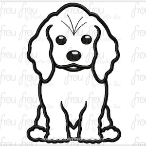 Cocker Spaniel Dog Digital Embroidery Design Machine Applique 46x10 image 1