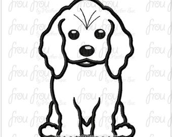 Cocker Spaniel hond digitale borduurwerk Design Machine Applique 4"- 6 x 10"