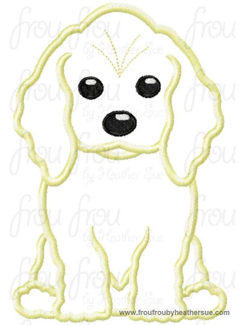 Cocker Spaniel Dog Digital Embroidery Design Machine Applique 46x10 image 3