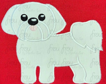 Shih Tzu One Color Dog Digital Embroidery Design Machine Applique and filled 2"-16'