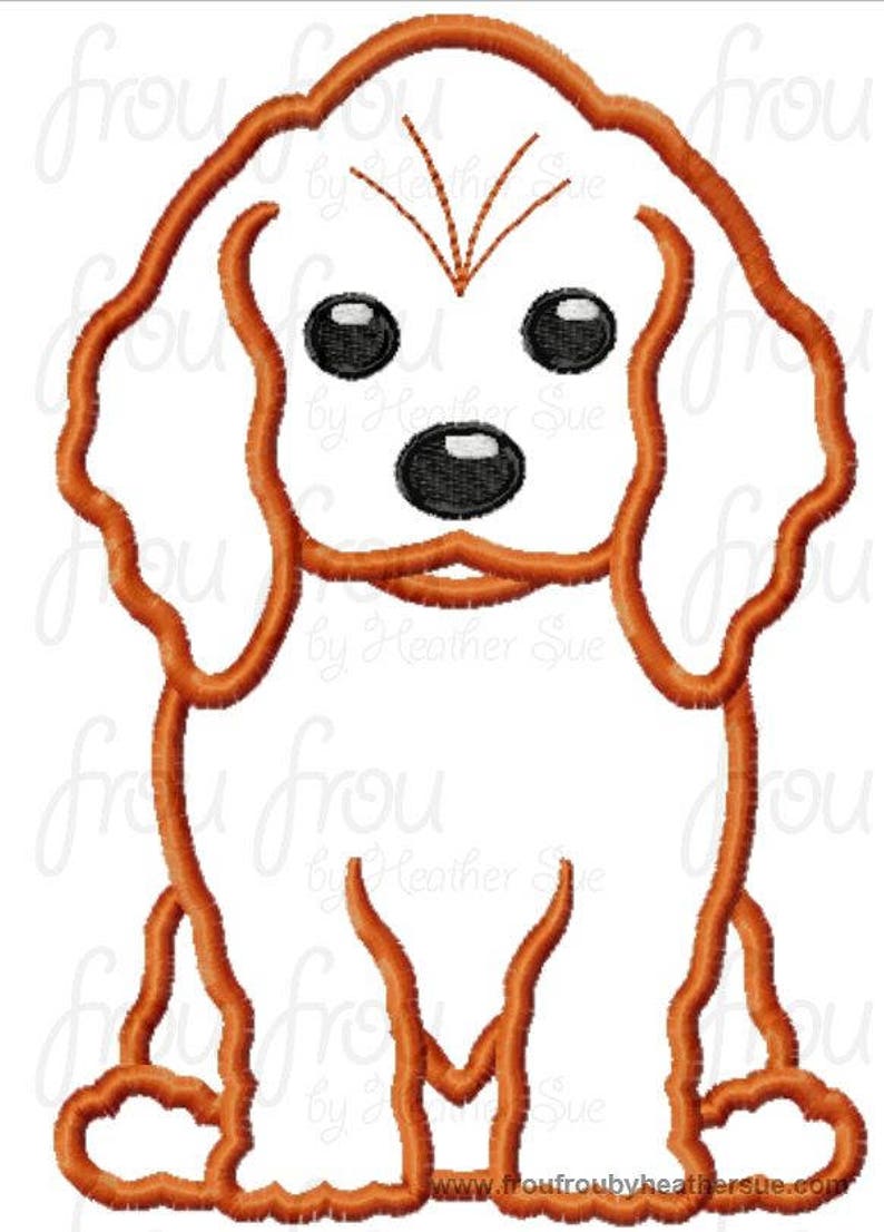 Cocker Spaniel Dog Digital Embroidery Design Machine Applique 46x10 image 4