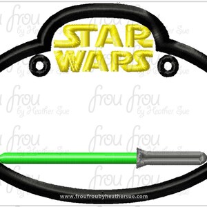 Digital Embroidery Design Machine Applique Space Wars Stroller Name Tag IN THE HOOP Project 416 image 3