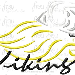 Wikinger-Maskottchen-Skizze zwei Versionen, mit und ohne Wortlaut Digital Design Stickmaschine 2&quot;-16&quot;