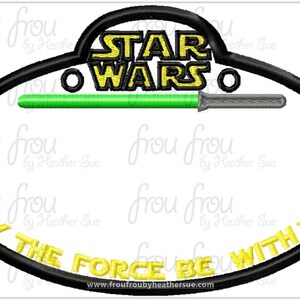 Digital Embroidery Design Machine Applique Space Wars Stroller Name Tag IN THE HOOP Project 416 image 2