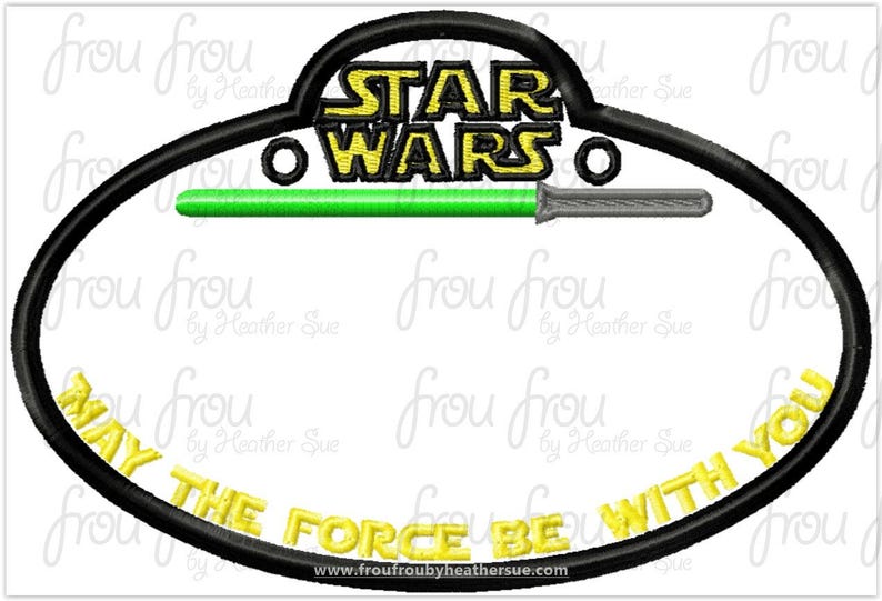 Digital Embroidery Design Machine Applique Space Wars Stroller Name Tag IN THE HOOP Project 416 image 2