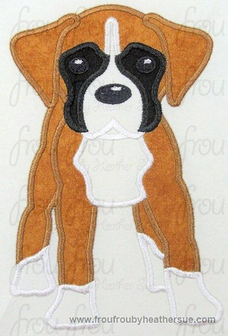 Boxer Dog Digital Embroidery Design Machine Applique Etsy