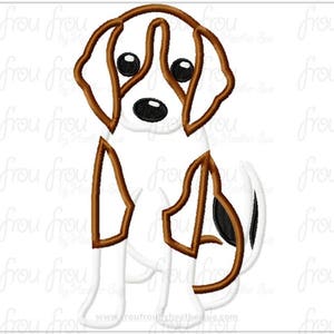Beagle Hund Digital Stickdatei Maschinenfüllung und Applikation 216 Bild 1