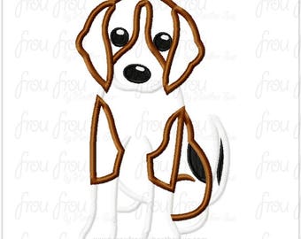 Beagle Dog Digital Embroidery Design Machine Filled and Applique 2"-16"