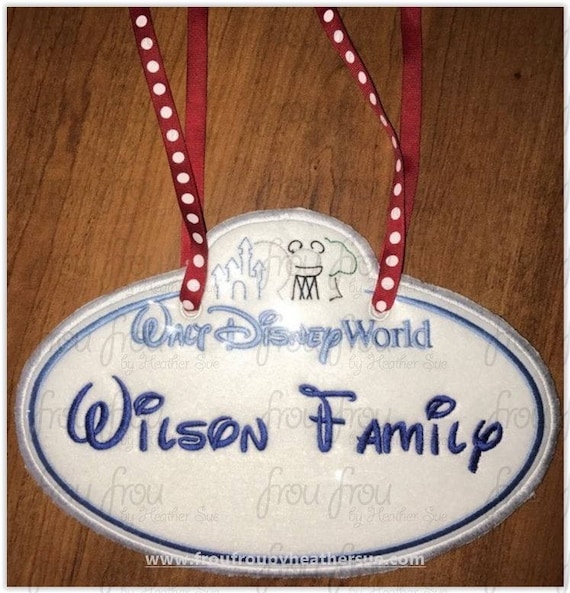 Digital Embroidery Design Machine Applique Stroller Name Tag Four Parks One Dis World IN THE HOOP Project 4"-16"