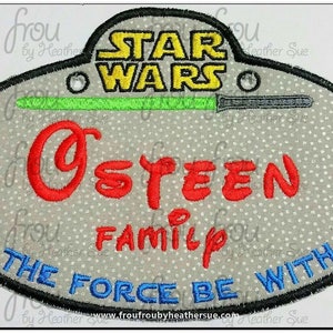 Digital Embroidery Design Machine Applique Space Wars Stroller Name Tag  IN THE HOOP Project 4&quot;-16&quot;