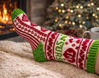 Hand Knit Wool Conversation Socks – Be Mine & I’m Yours