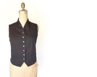 vintage black cotton vest