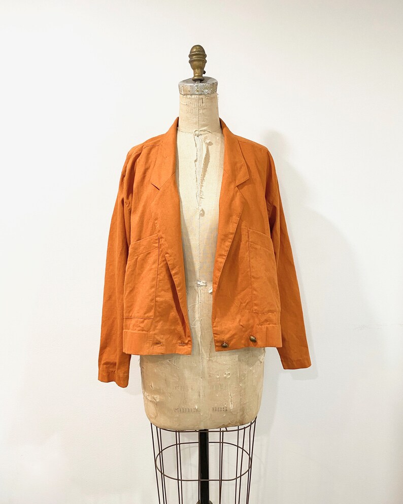 80s linen blazer image 5