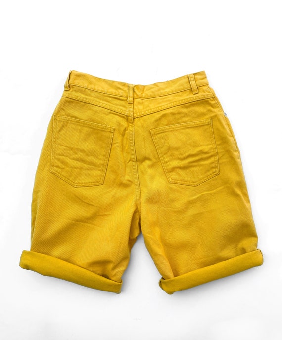 90s bright yellow high waisted Gap shorts - image 6