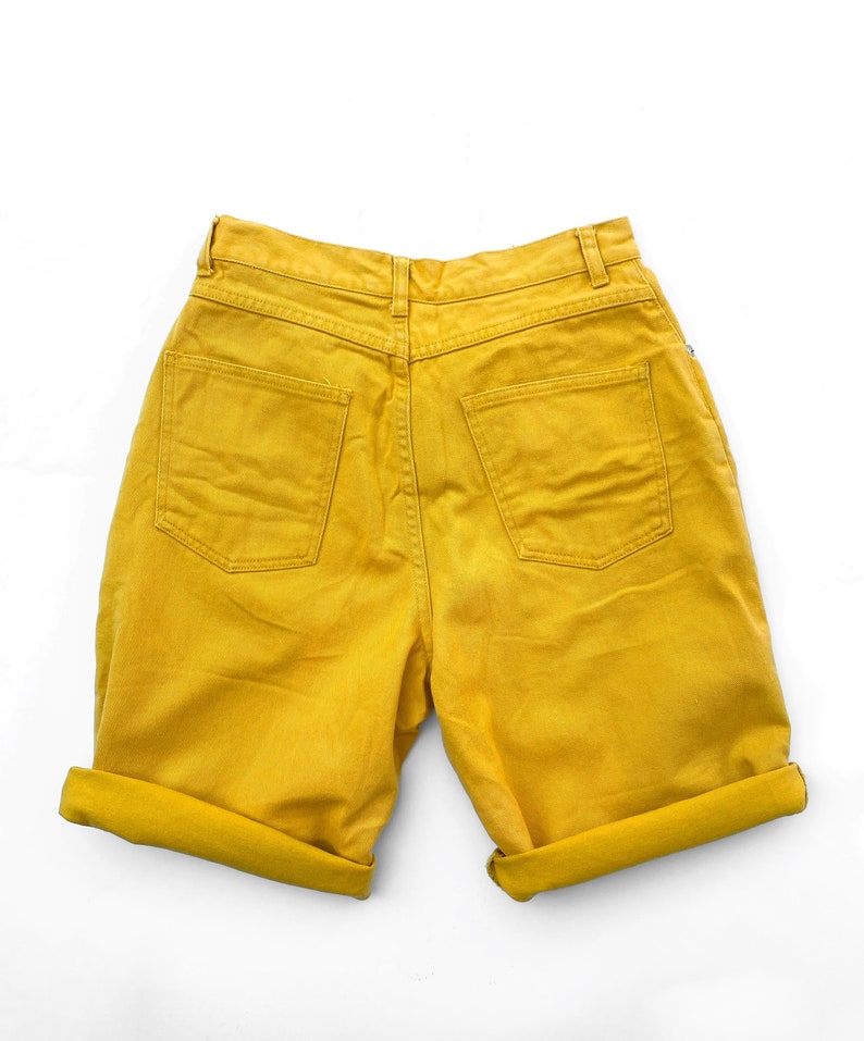 90s bright yellow high waisted Gap shorts image 6
