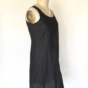 simple black linen dress image 3