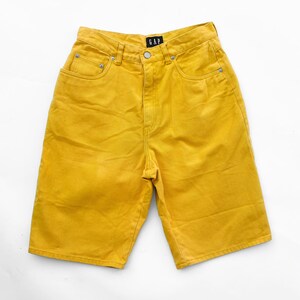 90s bright yellow high waisted Gap shorts image 7