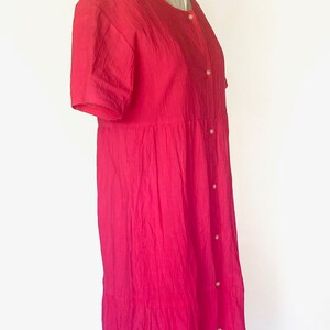 90s hot pink cotton dress image 4
