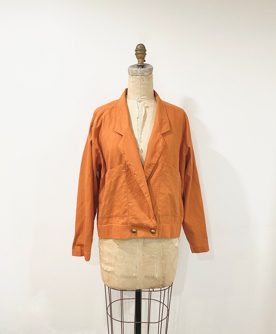 80s linen blazer - image 2