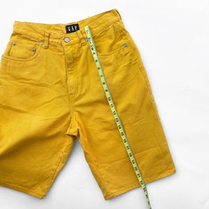 90s bright yellow high waisted Gap shorts image 4