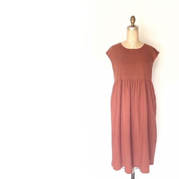 brown minimalist dress - image 1