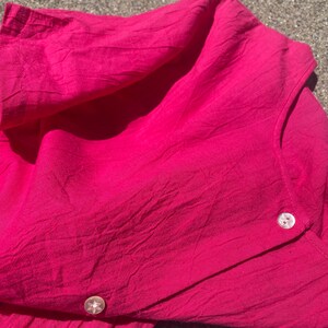 90s hot pink cotton dress image 6