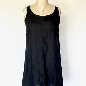 simple black linen dress image 5