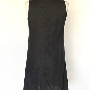 simple black linen dress image 4