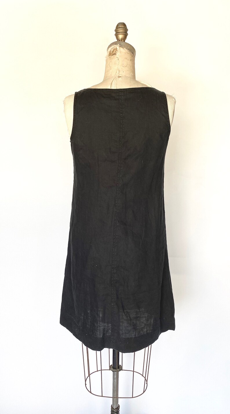 simple black linen dress image 4