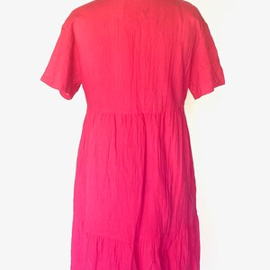 90s hot pink cotton dress image 2