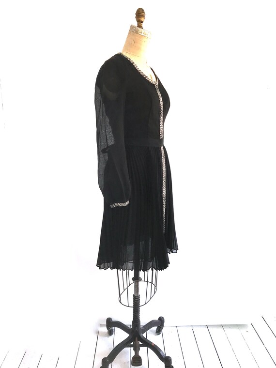 50s black and white dress | vintage black and whi… - image 5