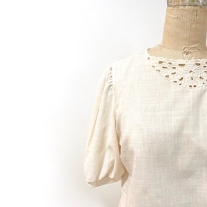 70s ivory short sleeve blouse