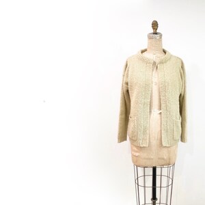 70's biege cardigan sweater image 1