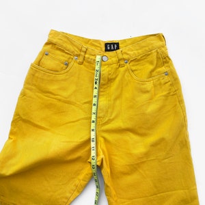 90s bright yellow high waisted Gap shorts image 3