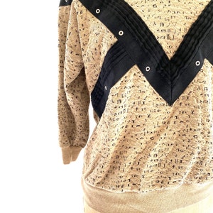 80s black and beige sweatshirt image 3