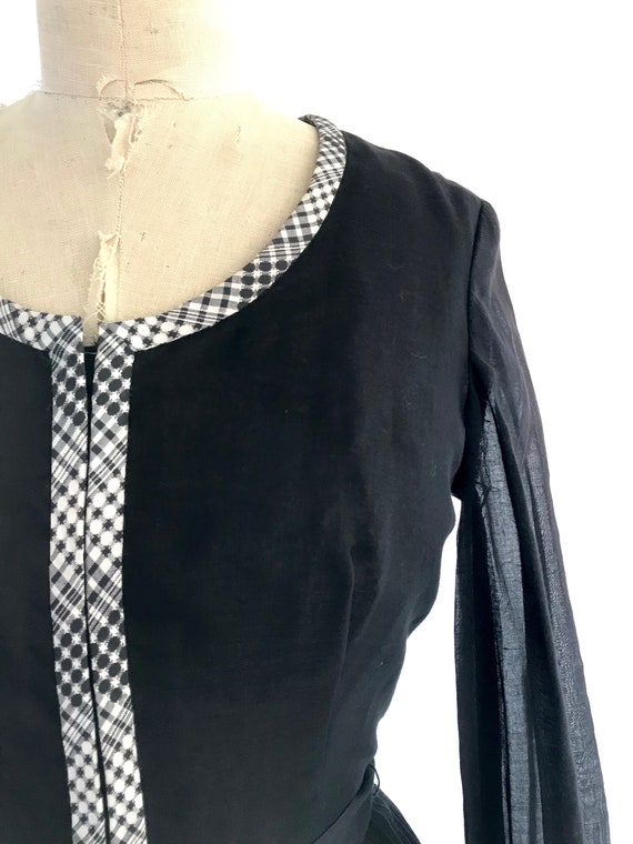 50s black and white dress | vintage black and whi… - image 3