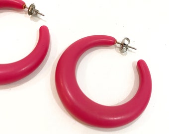 hot pink hoop earrings