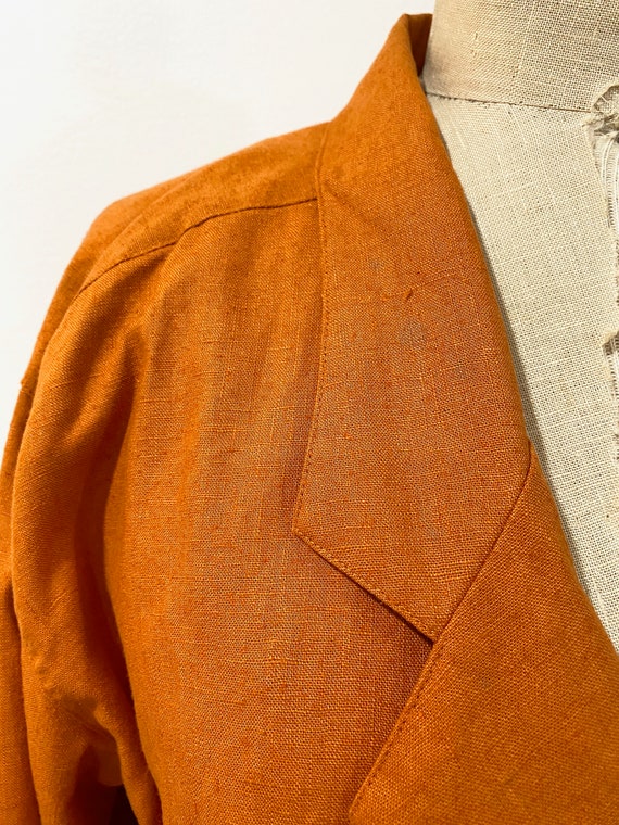 80s linen blazer - image 3