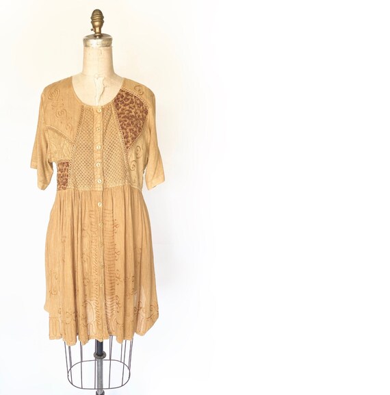 17892 Mustard Long Sleeve Shirt Dress