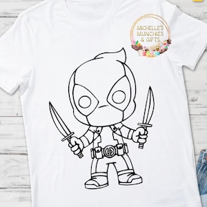 Colour in tshirt deadpool