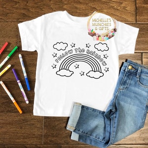 Colour in tshirt Over the rainbow