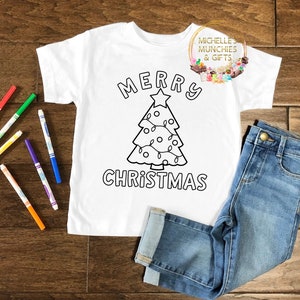 Colour in tshirt Merry Christmas