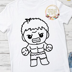 Colour in tshirt hulk